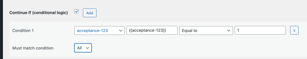 Acceptance Condition Setup