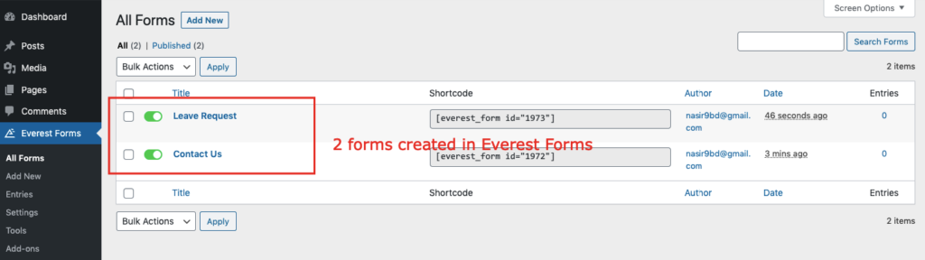 everest forms - forms
