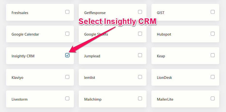 insightly crm settings