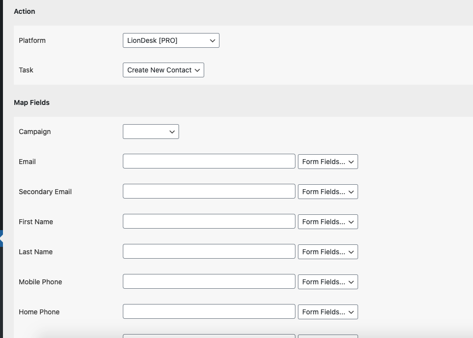 liondesk crm fields