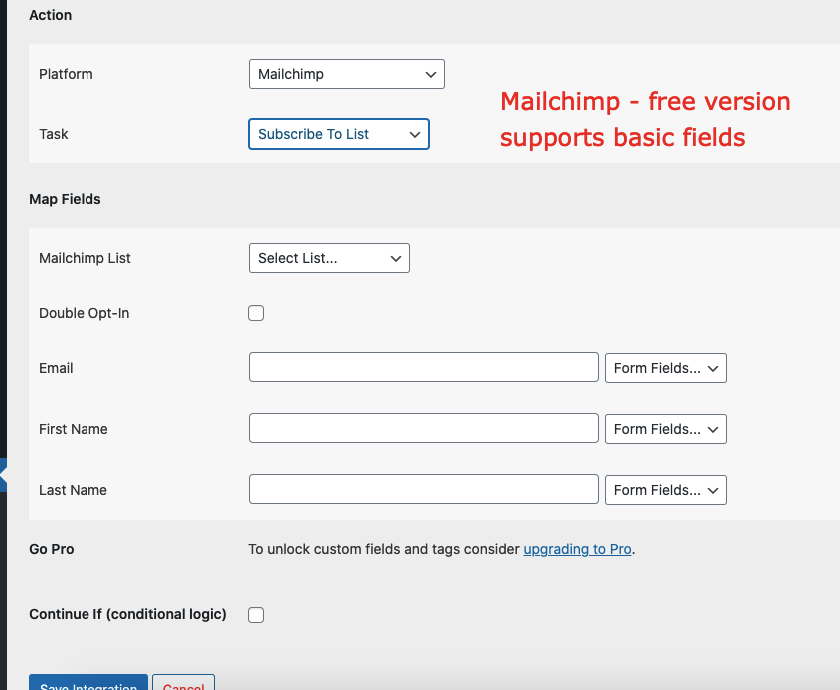 Mailchimp Advanced Form Integration