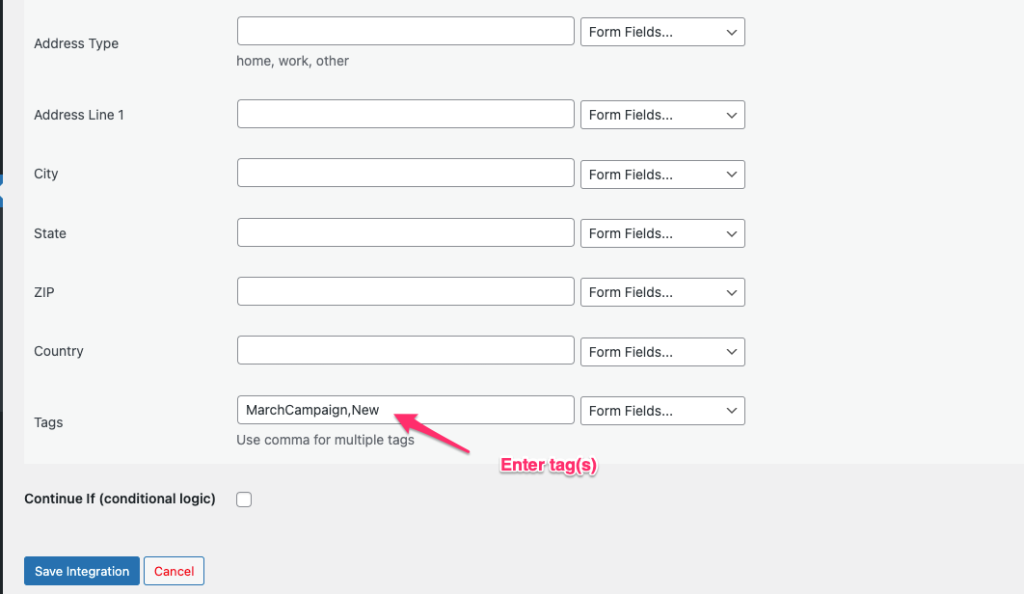 Constant Contact Tags