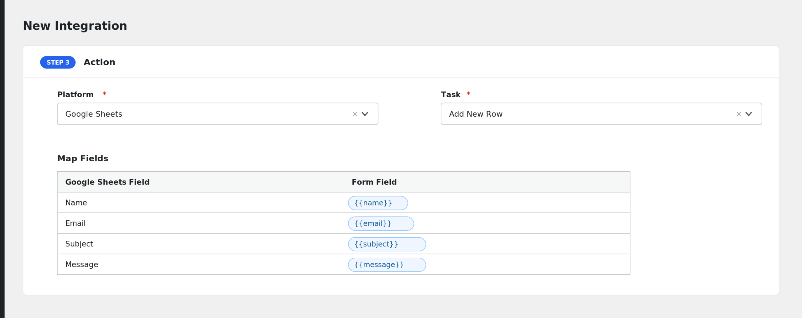 Breakdance Builder Form: field mapping in AFI