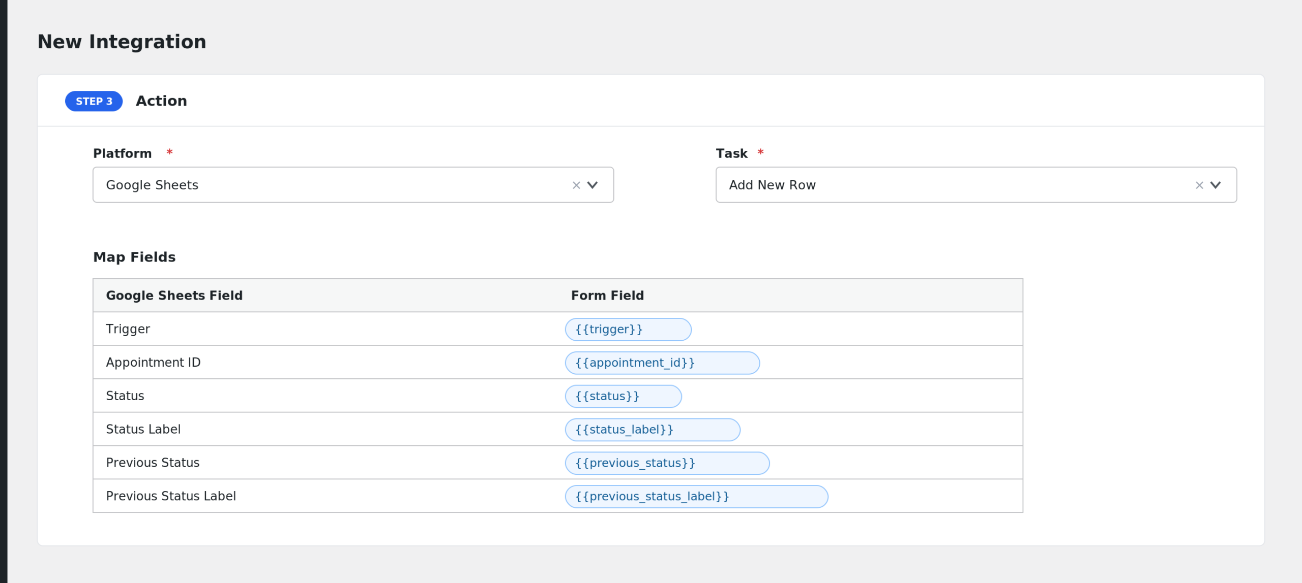 Easy Appointments: field mapping in AFI