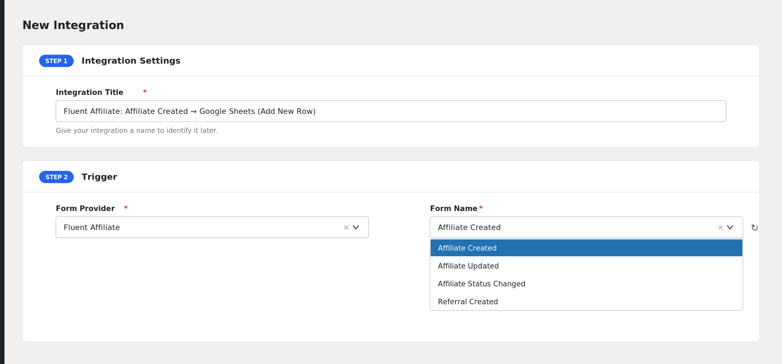 Fluent Affiliate: creating the integration in AFI