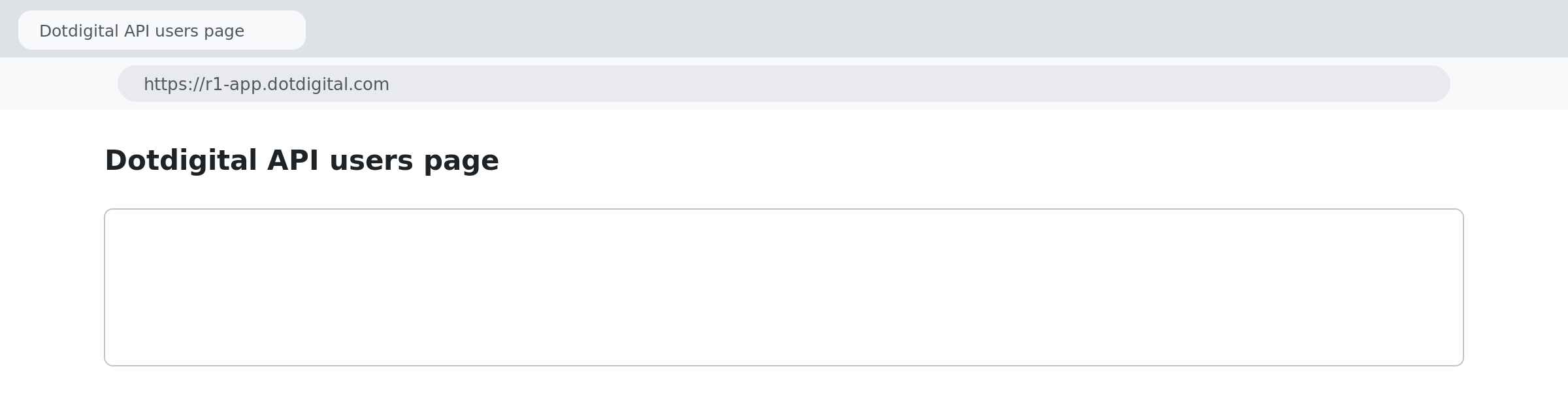 Dotdigital API users page with a newly created API user