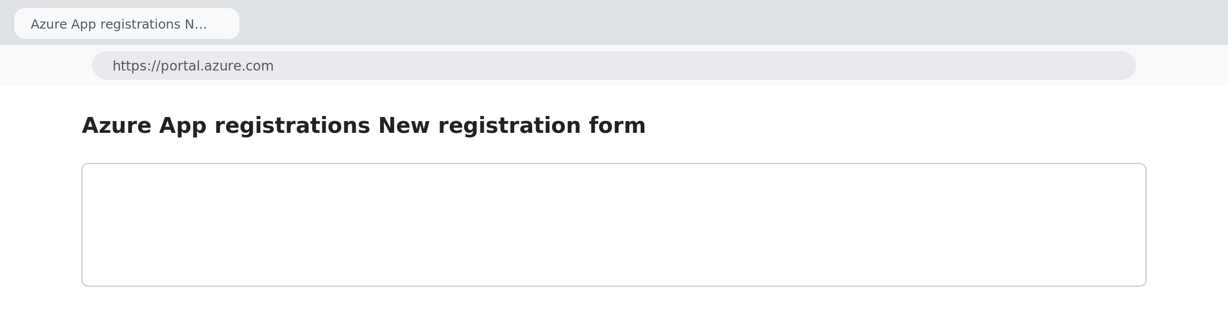 Azure App registrations New registration form
